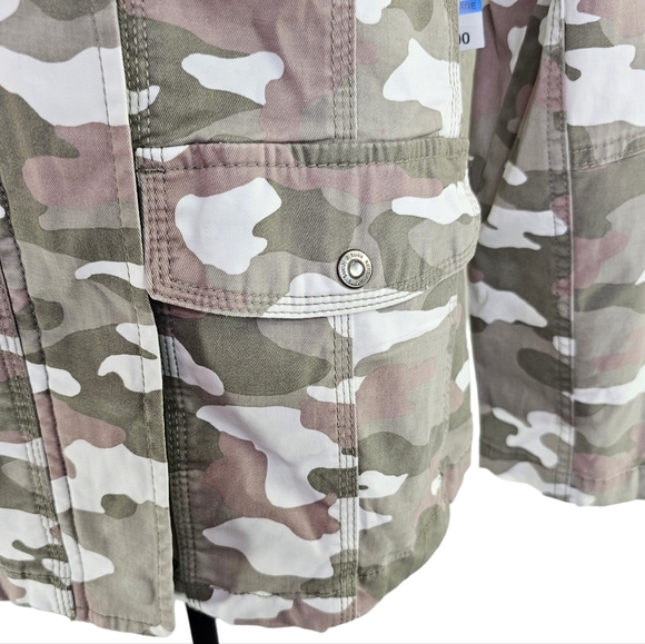 Kensie Jeans rose water camouflage moto jacket Size XL NWT - Picture 2 of 10